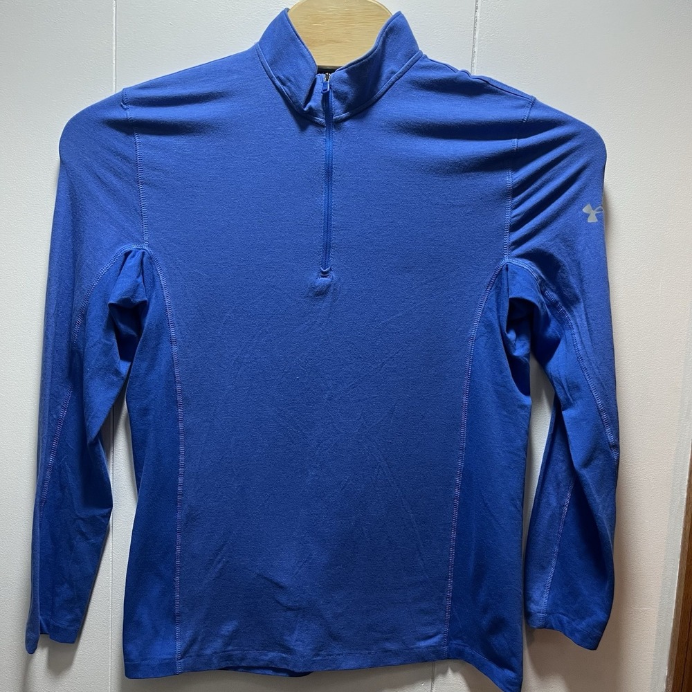 Under Armour 1/4 Zip Long Sleeve Pullover‎ Sweatshirt Mens Size Medium Blue